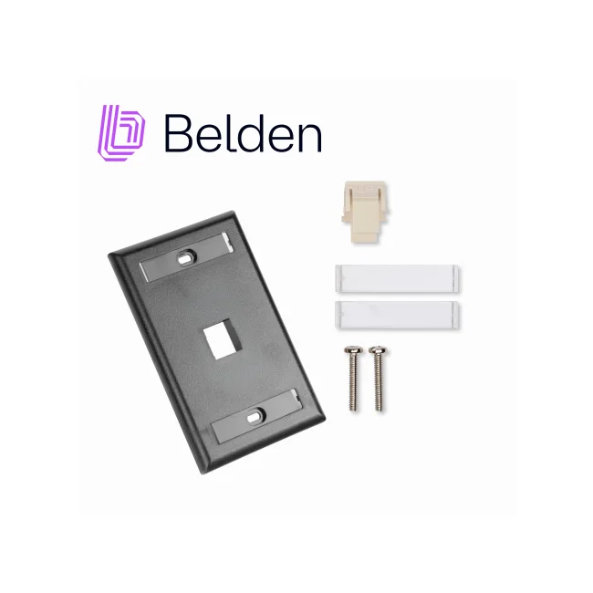 PLACA DE PARED (FACEPLATE) BELDEN AX104160 / INTERIOR / NEGRO /1 PUERTO / PIEZA