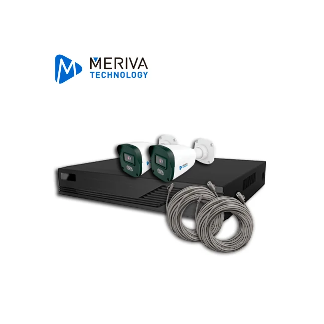 KIT DE VIDEOVIGILANCIA IP MERIVA TECHNOLOGY MKIP2MP-2B-4P 2 CÁMARAS BULLET IP MOB-203D DE 2MP LUZ DUAL CON MICROFONO INTEGRADO MIA 2.0 VIDEO ESTRUCTURADO - NVR MNVR-1744-4P CON POE INTEGRADO 4 CANALES / MIA 2.0 / LPR / ALMACENAMIENTO HASTA 10TB - 2 PATCH CORD CAT6 **NO INCLUYE HDD**SIN CAJA** image 2