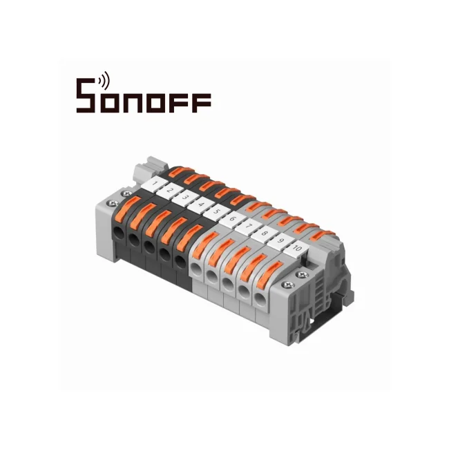 CONECTORES DE EMPALME RAPIDO  Y MONTAJE EN RIEL DIN SONOFF 211 / JUEGO DE 20 CONECTORES RAPIDS/ COMPATIBLES CON CABLES AWG20-12 / FACIL Y RAPIDA CONECCION/ MONTABLES EN RIEL DIN / SOPORTA HASTA  32AMP