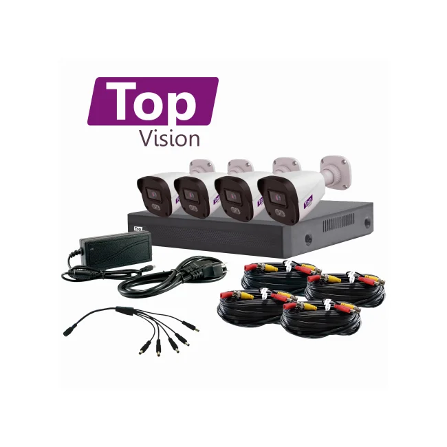 KIT 4X4 TOP24ADLKIT TOPVISION INCLUYE 1 DVR XVR-204AI 4CH 1080 LITE AUDIO POR COAXIAL O UTP / ANALITICA BASICA INTEGRADA SMD / CRUCE DE LINEA / INTRUSION / DETECCION DE OBJETIVO + 4 CAMARAS HD TOPVISION BULLET TBDL202A 2MP 2.8MM LUZ DUAL / MICROFONO INTEGRADO / CARCASA PLASTICA / IP67 / 12VCD + 4 CABLES PREPONCHADOS BNC/ALIMENTACION 18M + FUENTE DE PODER + DISTRIBUIDOR DE ENERGIA IMAGEN A COLOR 24/7 **SIN HDD**