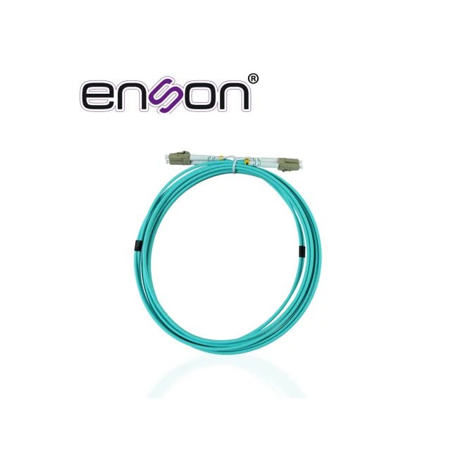 JUMPER DE FIBRA OPTICA ENSON ENS-JUMP300MM3 FORRO PVC COLOR AQUA TIPO DE FIBRA MULTIMODO OM3 50/125 MICRAS CONECTORES LC DUPLEX- LC DUPLEX LONGITUD 3 METROS USO INTERIOR