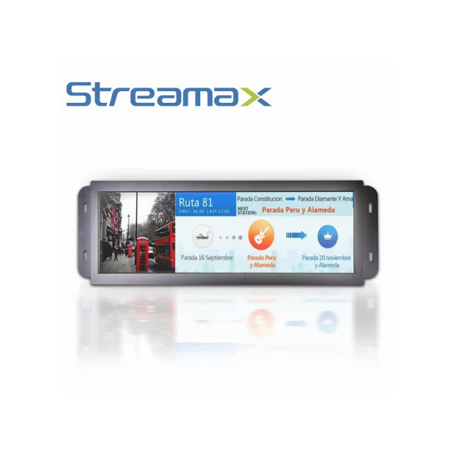DISPLAY DE PASAJEROS PARA SOLUCION EN AUTOBUS STREAMAX ML16MAX-286 / 28.6 PULGADAS / CONECTOR DJ7031-6.3-21 / FIJACION EN TECHO O PARED COLGANTE / PARA ANUNCIAR PARADAS, ESTACIONES Y TIEMPO / SISTEMA OPERATIVO ANDROID