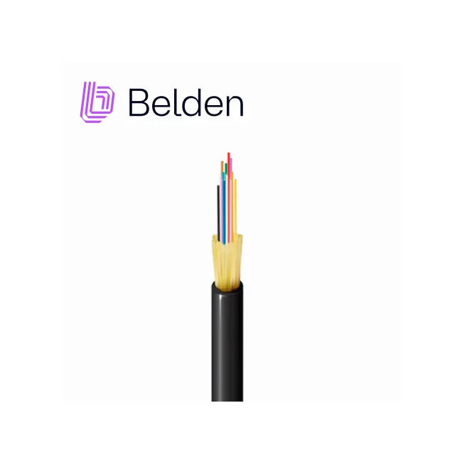 FIBRA OPTICA BELDEN FD4D012R9 / INTERIOR/EXTERIOR / NEGRO / OM4 / 12 HILOS / FORRO PVC / OFNR / BOBINA / 1,640 PIES 500 METROS