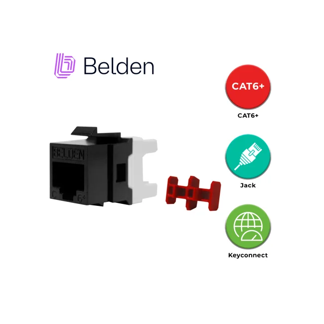 Belden GigaFlex PS6+ Module, Keystone-Style - T568A/B, Black image 10