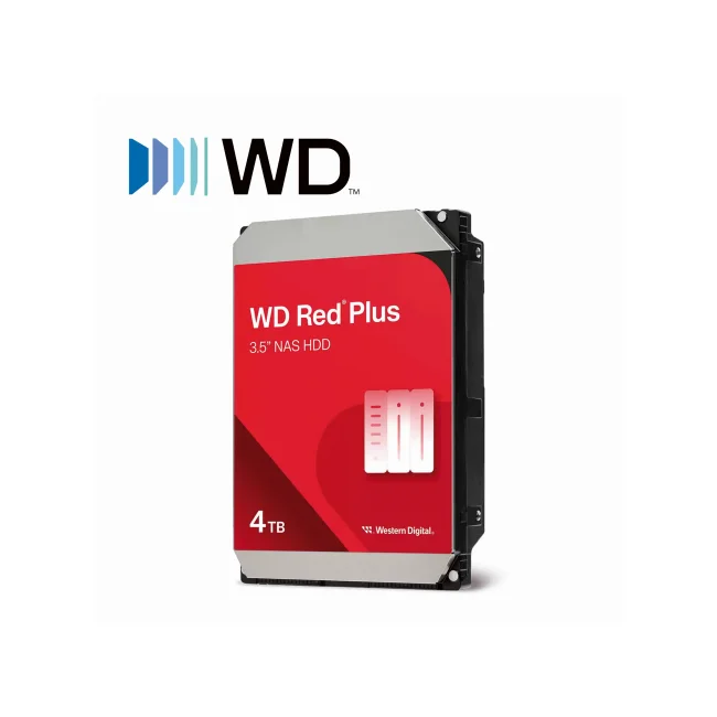 DISCO DURO PARA NAS WESTERN DIGITAL RED PLUS 3.5", 4TB, SATA III, 6 GBIT/S, 5400RPM 128MB CACHÉ