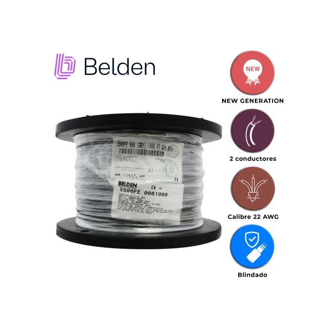 Belden 5500FE 0081000 cable de audio 304.8 m Gris