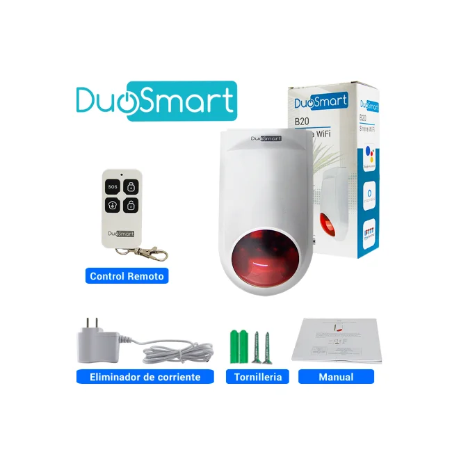 DuoSmart B20 sirena Sirena inalámbrica Rojo, Blanco image 9