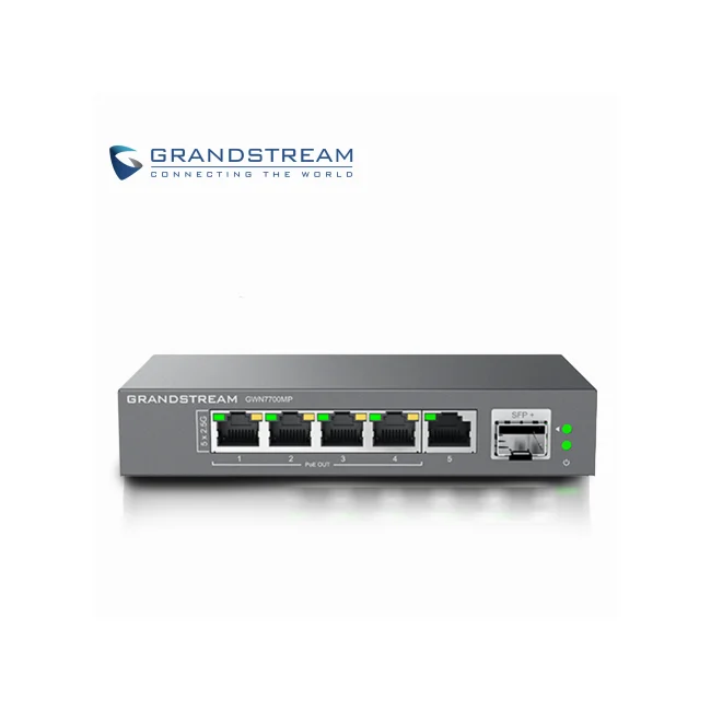 GWN7700MP, Switch No Administrable, 5 x 2.5GEth, 4 x PoE af/at hasta 30w, 1× SFP+, fuente 60w