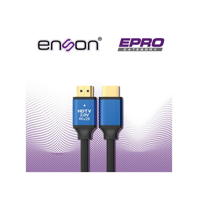 CABLE HDMI 4K PRO ENSON ENS-HDMI3ME DE 3 METROS SOPORTA RESOLUCIONES DE HASTA 4K COLOR NEGRO PARA INTERIOR