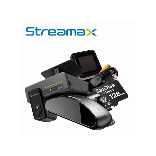 KIT MOVIL STREAMAX MADSM R-WATCH KIT / MDVR TIPO DASHCAM ADPLUS 2.0-V1.1 + CAMARA DSM C29N + ANUNCIADOR DE IA R-WATCH KIT + ADPLUS-CABLE DE VIDEO + TARJETA DE MEMORIA MICRO SD 128 GB