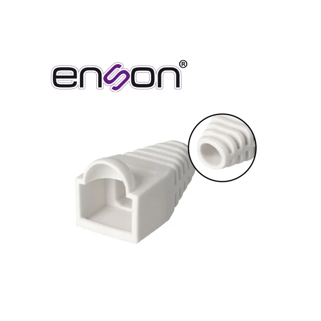 BOTA PLASTICA BLANCA ENSON CAPUCHON PARA PROTECCION DE PLUG RJ45 PARA CABLE DE 6MM