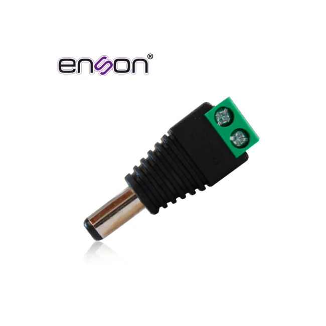 CONECTOR DE CORRIENTE ENS-MC01 MACHO ENSON TIPO JACK 3.5 MM PARA CAMARAS CCTV / CON BLOQUE POLARIZADO / MEDIDAS: 2.1 X 5.5 MM.