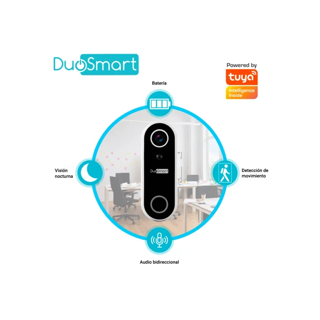 VIDEOPORTERO WIFI DUOSMART E55 2MP NOTIFICACIONES PUSH COMPATIBLE CON APP DUOSMART Y SOPORTE DE TARJETA DE MEMORIA MICROSD DE HASTA 128 GB (NO INCLUIDA) image 4