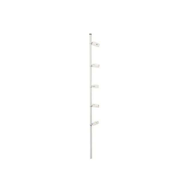 POSTE ECONOMICO PERFIL CON 5 AISLADORES DE ESQUINA BLANCO COLOCADOS CADA 20 CM, PARA CERCAS ELECTRIFICADAS