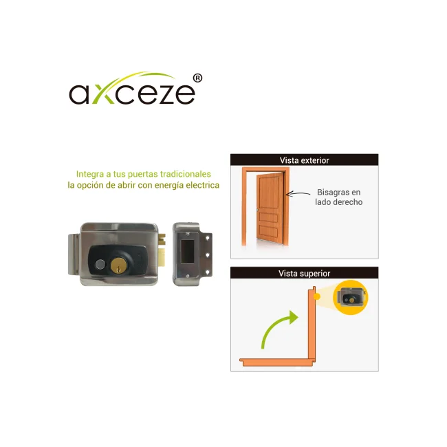 CERRADURA ELECTRICA DE SOBREPONER PARA PUERTAS DERECHAS AXCEZE AX-SLOCK PARA PUERTAS CON APERTURA INTERNA image 4
