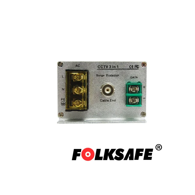 PROTECTOR CONTRA SOBRETENSIONES FOLKSAFE FS-SP3001VPD/24 , PROTEGE CONTRA SOBRETENSIONES DE HASTA 10KA EN VIDEO(BNC), 20KA EN VOLTAJE Y 10KA EN DATOS, RECOMENDABLE PARA CAMARA PTZ CON VOLTAJE DE OPERACION 24VAC, CARCASA ALEACION DE ALUMINIO CON PROTECCION IP20 image 3