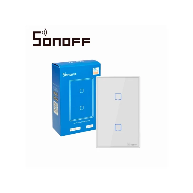APAGADOR DE PARED TOUCH ON/OFF SONOFF T2US2C-TX / INALAMBRICO WIFI SMART HOME / TEMPORIZADOR PARA IOS Y ANDROID COMPATIBLE CON ALEXA/GOOGLE HOME/IFTTT / 2CH WIFI 2.4GHZ / RF 433 HASTA 2AMP POR image 4