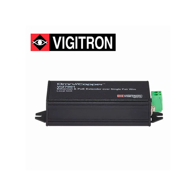 RECEPTOR ETHERNET PAR UNICO Y POE  914 METROS VIGITRON MODELO VI27001/ 1 PUERTO / UTP / POE AF AT / 36W / REQUIERE FUENTE POE O FUENTE ADICIONAL DE 48 -57 V