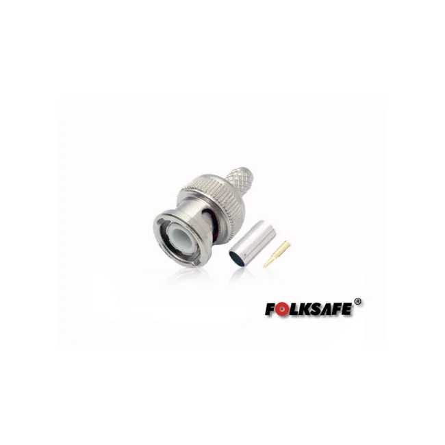 CONECTOR PARA CRIMPEAR BC59 FOLKSAFE BNC MACHO(CONECTOR, PIN DE COBRE Y ANILLO) PARA CRIMPEAR EN CABLE COAXIAL RG59, MEDIDAS DEL CONECTOR 13.9 X 24.8 MM, REQUIERE PINZA PARA COMPRESION CBAH1ENS03 image 2