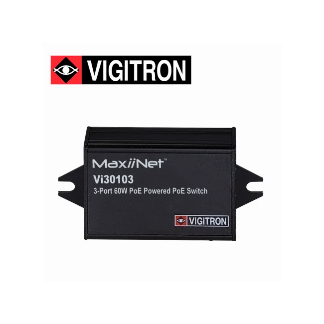 SWITCH POE NO ADMINISTRABLE VIGITRON VI30103 / 3 PUERTOS 10M/100M / 2 PUERTOS POE HASTA 30W / ALIMENTACION POE HASTA 60W