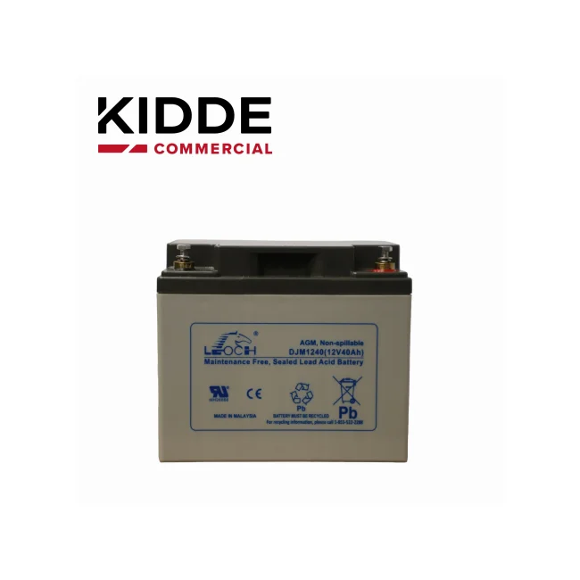 BATERIA DE RESPALDO 12V40A DE ALTA DENSIDAD ENERGETICA Y BAJO MANTENIMIENTO 12V 40AH IDEAL PARA LOS PANELES VS Y VM Y FUENTES AUXILIARES KIDDE