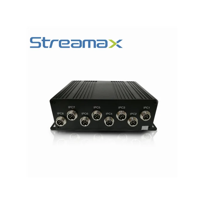 SWITCH PON MOVIL MERIVA STREAMAX MSWITCH / 8 PUERTOS / CAMARAS IPC DIN DE 6PIN / 8-36 VCD / CARCASA DE ALTA RESISTENCIA / FIABLE EN ENTORNOS CON VIBRACIONES / DISEÑADO PARA DVRS MOVILES SERIE A8PRO
