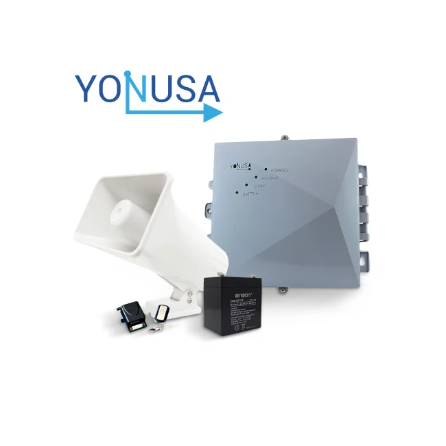 KIT ENERGIZADOR DECERCAS CON SALIDA A SIRENA ENERGIZADOR YONUSA EY NG 12000 1 + BATERIA ENS-BT412 + SIRENA PAM-SRE30W + RECEPTOR CON SALIDA A SIRENA AX-REC12