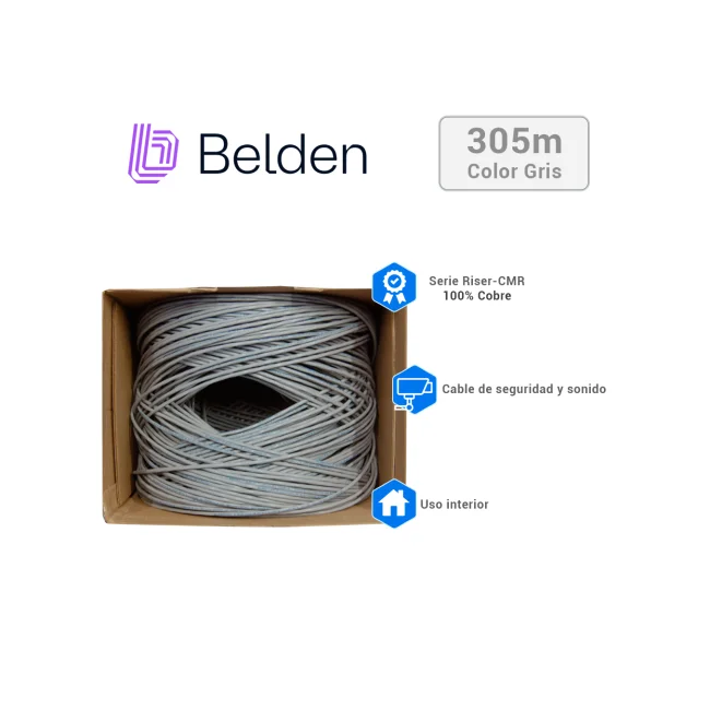 Belden 5302fe 008u1000 cable de audio 305 m Gris image 5