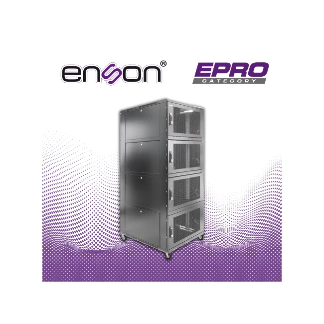 GABINETE DE PISO MODULAR DE ACERO ENSON ENS-RKGB42U8 / 36UR EN 4 MODULOS DE 9UR CADA UNO / PANELES LATERALES EXTRAIBLES / PUERTAS DE MALLA DELANTERAS Y TRASERAS CON CERRADURAS / TAMAÑO EXTERIOR 42U 800X1000X2000