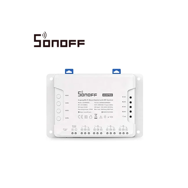 INTERRUPTOR ON/OFF SONOFF 4CH R3 SMART INALAMBRICO WIFI PARA SOLUCION DE SMART HOME CON TEMPORIZADOR Y MONTAJE DIN RAIL PARA IOS Y ANDROID COMPATIBLE CON ALEXA/GOOGLE HOME/NEST/IFTTT 4CH WIFI 2.4GHZ HASTA 10AMP POR CANAL, 16AMP TOTALES image 2