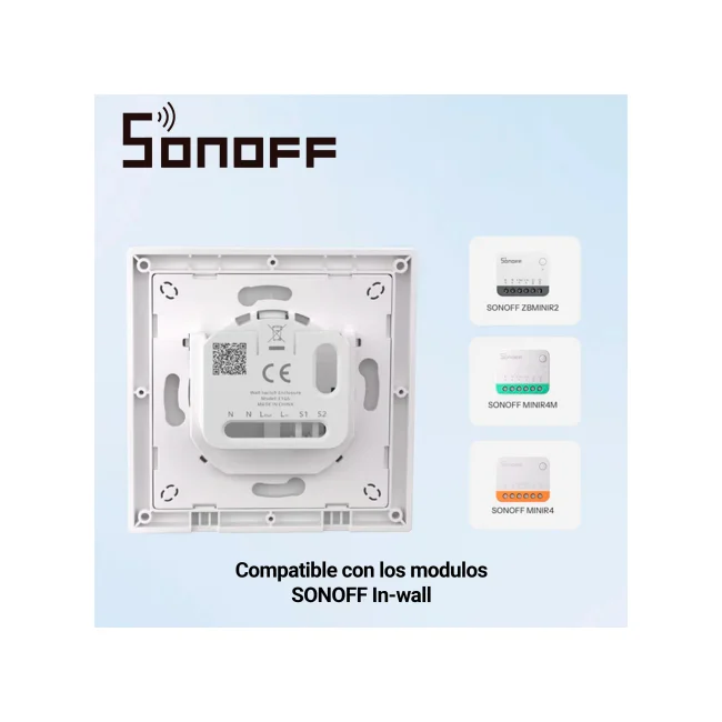 CAJA PARA INTERRUPTOR DE PARED DE UNA  UNIDAD  SONOFF E1GS/ SI REQUIERE NEUTRO PARA LA CONEXION /  COMPATIBLE  CON INTERRUPTORES MINI / SLOT PARA UN INTERRUPTOR image 4
