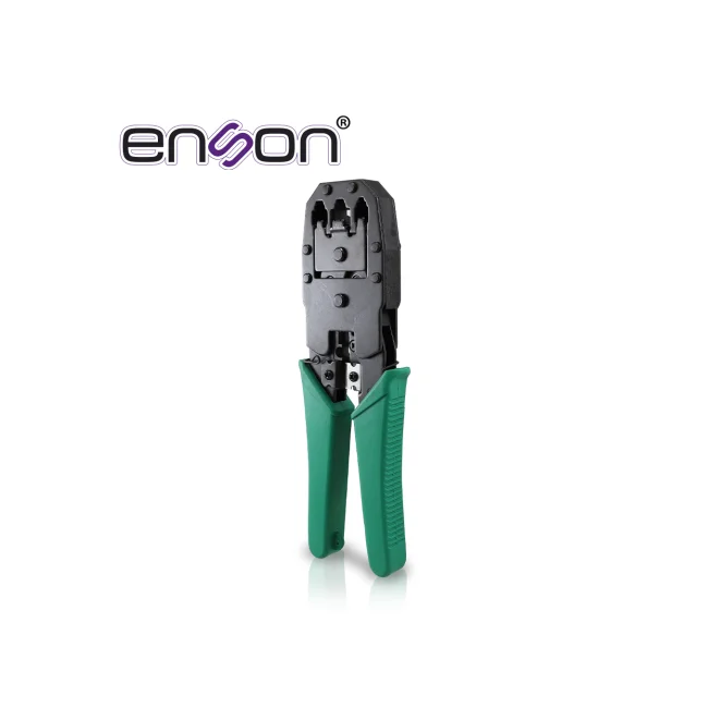 PINZAS PONCHADORAS ENSON ENS-NT01 PARA RJ9 (4 PINES) RJ11 (6 PINES) Y RJ45 (8 PINES) CON CUCHILLA DE CORTE Y PELADO DE CABLE