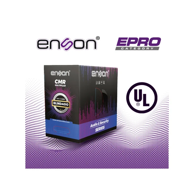 CABLE PARA AUDIO Y SEGURIDAD ENSON EPRO-5302F 4C/18AWG MULTIFILAR 100 POR CIENTO COBRE FORRO DE PVC CMR COLOR GRIS BLINDADO CERTIFICACION UL 305 METROS