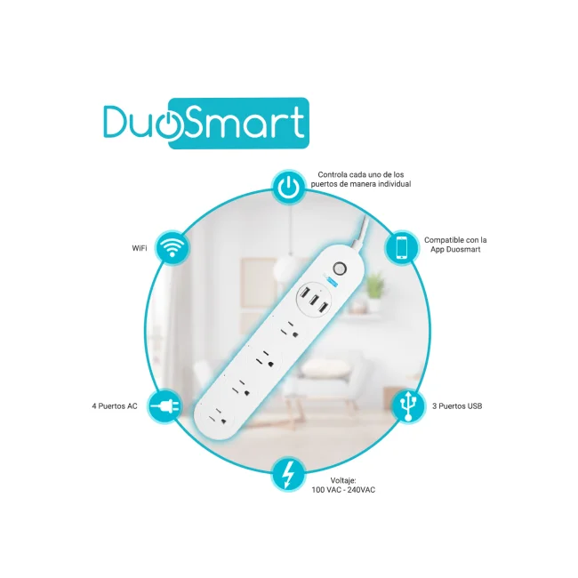 DuoSmart B50 regleta inteligente 4 salidas AC Blanco image 5