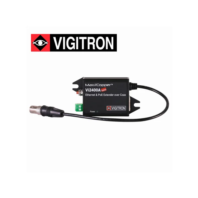 EXTENSOR POE VIGITRON ULTRACOMPACTO VI2400A POR COAXIAL / DISTANCIA HASTA 1515 METROS / COMPATIBLE CON POE AF/AT / REQUIERE FUENTE ALIMENTACION EXTERNA 12V CC / 1.8 W POE / 1.5 W CON FUENTE EXTERNA