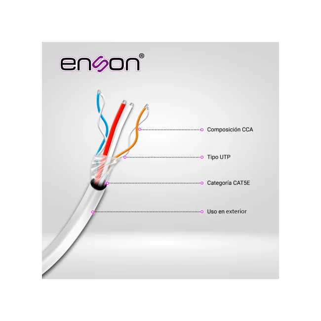 Enson 51101W500 cable de red Blanco 500 m Cat5e U/UTP (UTP) image 7