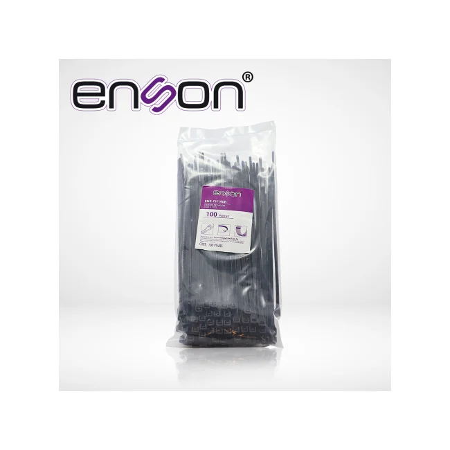 CINCHO DE NYLON ENSON ENS-CH190B COLOR NEGRO DE 4.8 X 190MM DE LONGITUD FUERZA DE TENSION DE HASTA 22 KGS