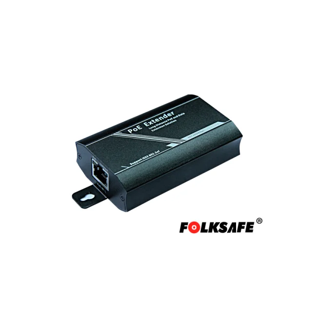 EXTENSOR POE+ FOLKSAFE FS-PSE1001-E 802.3AF 100MTS / NO REQUIERE FUENTE DE ALIMENTACION / MAXIMO 3 EXTENSORES EN CASCADA