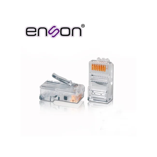 CONECTOR RJ45 PARA CABLE UTP CAT5E ENSON RJ45-CAT5E DE 8 PINES, VELOCIDAD DE HASTA 100MBPS