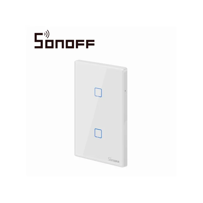 APAGADOR DE PARED TOUCH ON/OFF SONOFF T2US2C-TX / INALAMBRICO WIFI SMART HOME / TEMPORIZADOR PARA IOS Y ANDROID COMPATIBLE CON ALEXA/GOOGLE HOME/IFTTT / 2CH WIFI 2.4GHZ / RF 433 HASTA 2AMP POR image 3