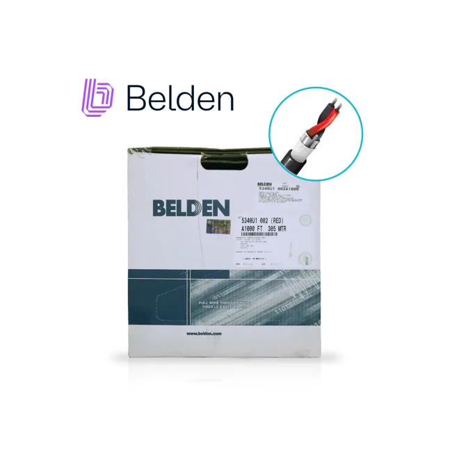 CABLE DE SEGURIDAD Y SONIDO BELDEN 5340U1 002A1000 / INTERIOR/EXTERIOR / ROJO / 2 CONDUCTORES / 18 AWG / MULTIFILAR / FORRO PVC / CMR - CMG - FPL - PLTC / BLOQUEO DE AGUA / BOBINA EN CAJA / 1,000 PIES 305 METROS image 2