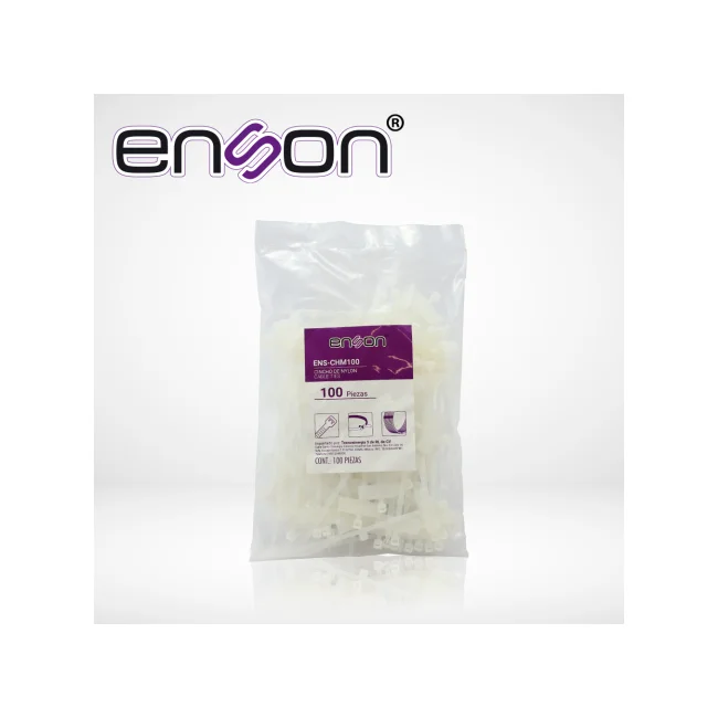 CINCHO DE NYLON ETIQUETABLE ENSON ENS-CHM100 2.5 X 100MM DE LONGITUD FUERZA DE TENSION DE HASTA 8 KGS