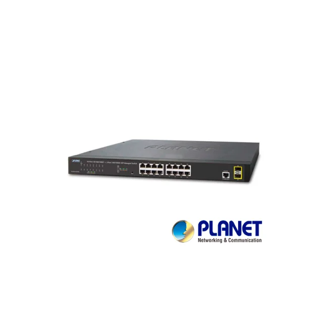 PLANET GS-4210-16T2S dispositivo de redes Gestionado L2/L4 Gigabit Ethernet (10/100/1000) 1U Azul