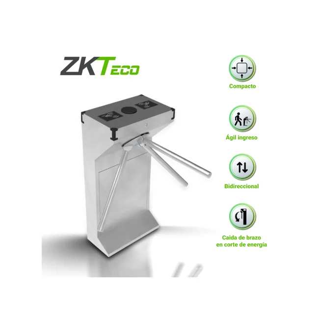 ZKTeco TS1000D torniquete para control de acceso Acero inoxidable Torniquete óptico de brazo articulado image 4