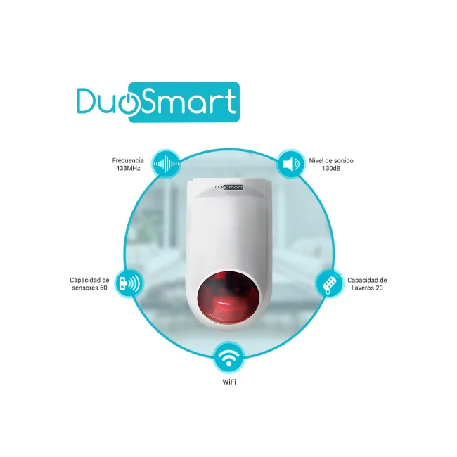 DuoSmart B20 sirena Sirena inalámbrica Rojo, Blanco image 5