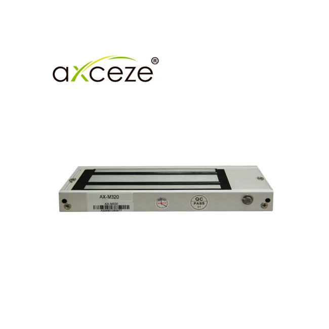 CHAPA MAGNETICA AXCEZE AX-M320 EJERCE UNA FUERZA DE SUJECION DE 300 LIBRAS (158KG) FABRICADO EN ALUMINIO DIMENSIONES 20.5 X 170 X 37 MM IDEAL PARA PUERTAS ABATIBLES DE MADERA O ALUMINIO